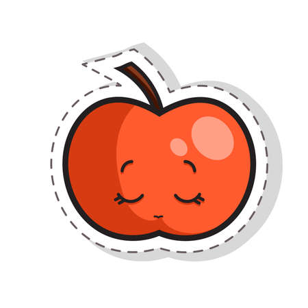 Vector illustration of the calm face appleのイラスト素材