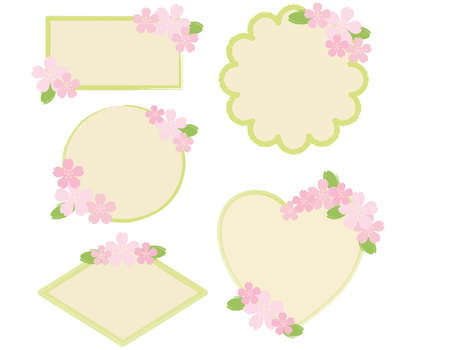 Cherry Frame 5 Patternのイラスト素材