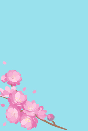 Peach Blossom japanese traditional hinamatsuriのイラスト素材