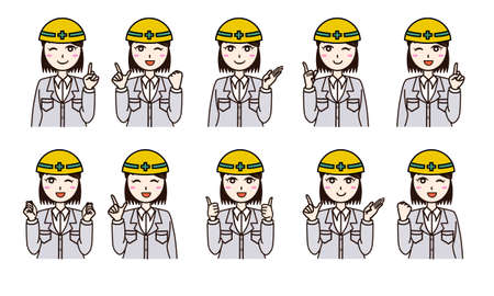 Woman with  business work constructionのイラスト素材
