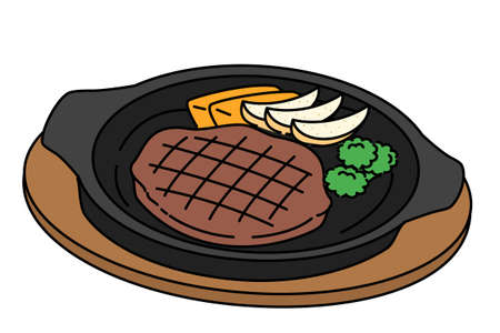 Steak meat simple cute iconのイラスト素材