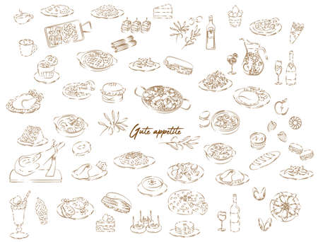 Various food icon illustration setのイラスト素材