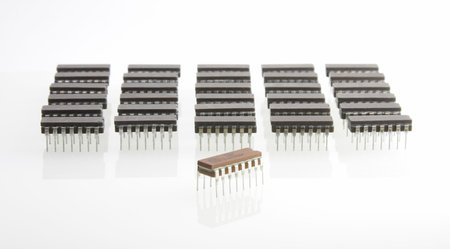 Microchips odered like army unit with one leader