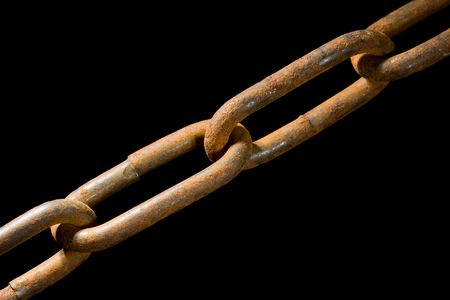 Macro of old firm chain linksの写真素材