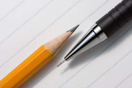 Macro of two pencilsの写真素材