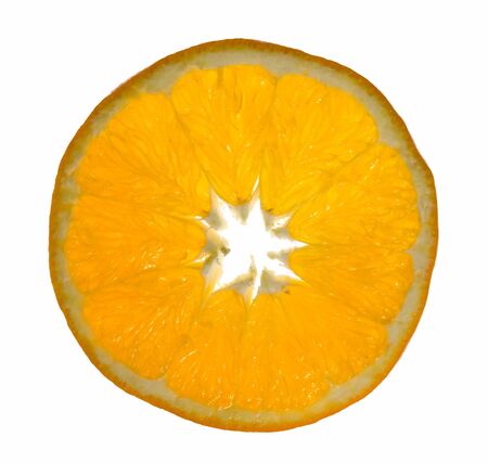 Orange slice isolated on white backgroundの写真素材