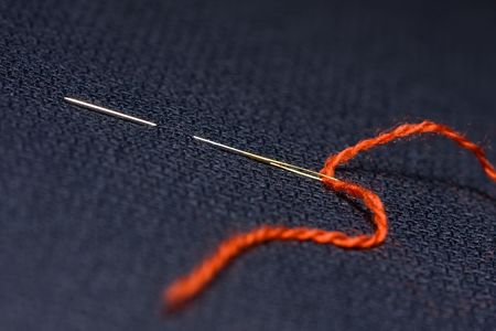 Needle on black background. Shallow DOF の写真素材
