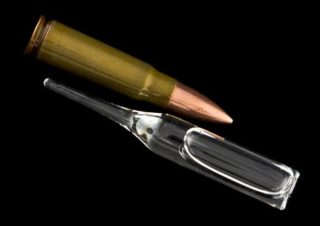 Cartridge and drug as threat of drug addiction conceptの写真素材