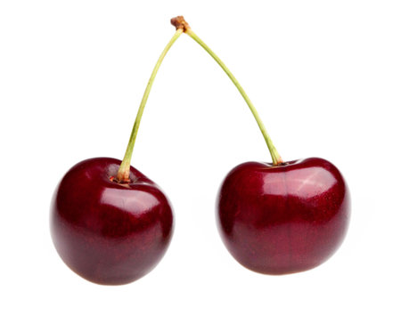 Cluster of sweet cherry isolated over white