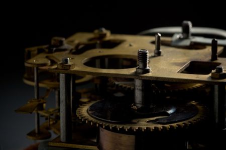 Macro of dismantle alarm-clock- backlit technique studio shotの写真素材