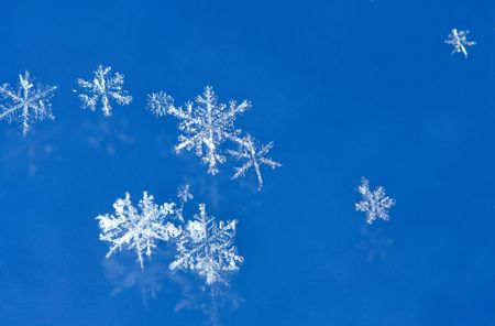 Macro of natural glitter snow flakesの写真素材