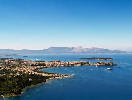 Corfu city, Greece, aerial viewの写真素材