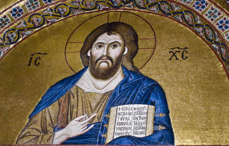 Jesus Christ, 11th century mosaic, Greeceのeditorial素材