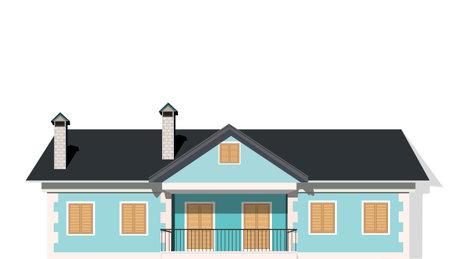 modern private house vector illustrationのイラスト素材