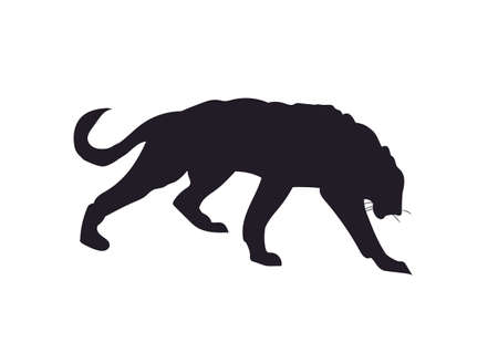 lioness silhouette vector illustrationのイラスト素材