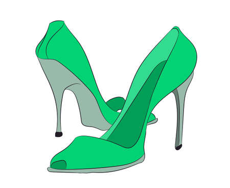 colored shoes vector illustrationのイラスト素材