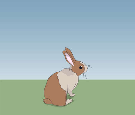 hare gray vector illustrationのイラスト素材