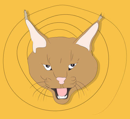 portrait of a lynx on a background vector illustrationのイラスト素材