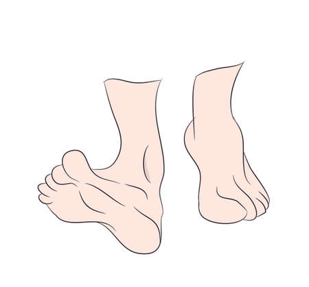 Naked legs walking  vector illustrationのイラスト素材