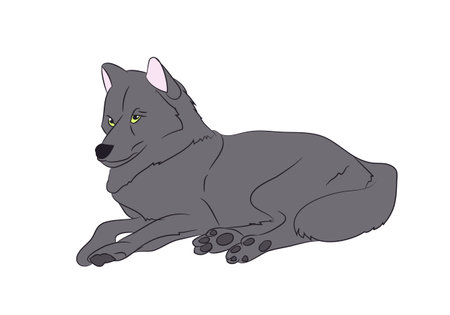 vector image wolf asleep color vector wolf asleep color color vector