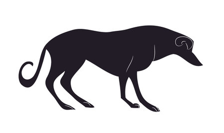 dog stands silhouette, vector, white background, vectorのイラスト素材