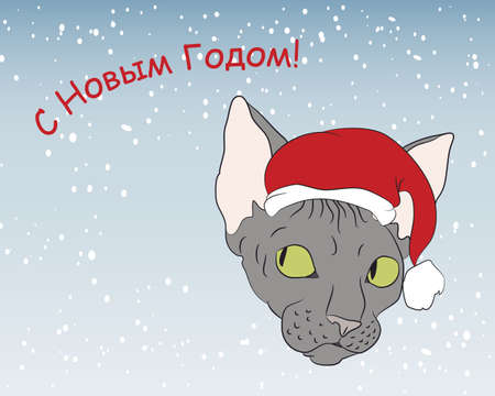 Vector illustration of a new year card with animals, vector, new year cardのイラスト素材