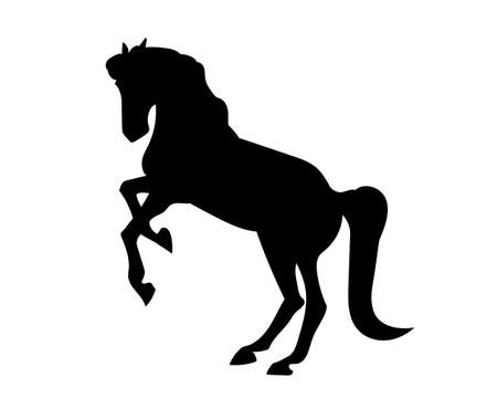 horse vector illustration, silhouette drawing, vector, white backgroundのイラスト素材