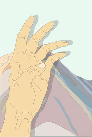 vector illustration of hands on a colored background, vectorのイラスト素材