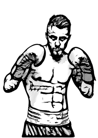 boxer vector illustration on white backgroundのイラスト素材