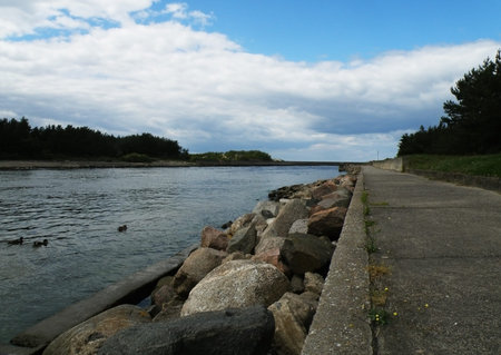 Entrance to the port at DziwnÃ³w, Poland