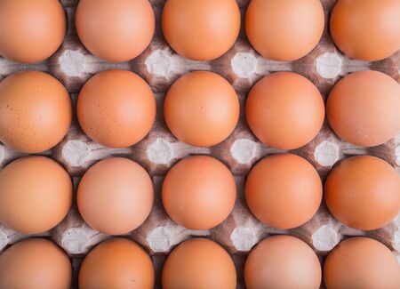 fresh chicken eggs in the package. studio shotの写真素材