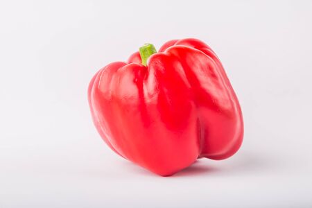 Red paprika isolated on white background, studio shotの写真素材