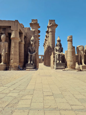 Statues of Amenhotep III in Luxor Temple, Egypt