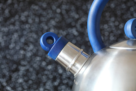 kettle and gas cooker on modern kitchenの写真素材