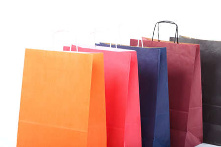 Shopping colorful bag recycle gift bags isolated backgroundの写真素材