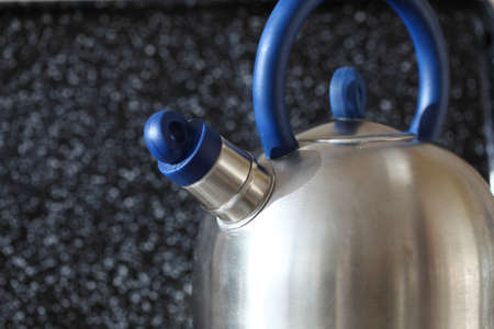kettle and gas cooker on modern kitchenの写真素材