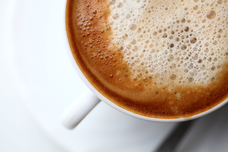 Coffee witch milk background - Espresso Cup.
