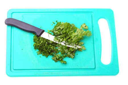 board parsley knife nature isolated on the white backgroundの写真素材