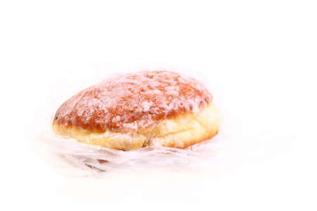 Doughnut sugar homemade isolated on white backgroundの写真素材