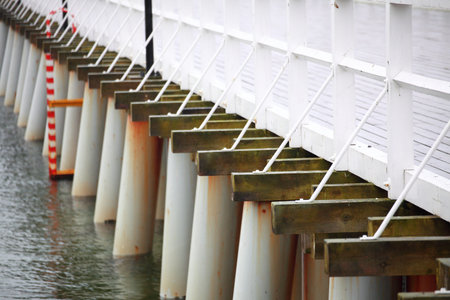 autumn baltic sea pier in Orlowo, Gdynia Poland