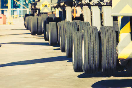 heavy vehicle big wheels of the building dozer or other machineryの写真素材