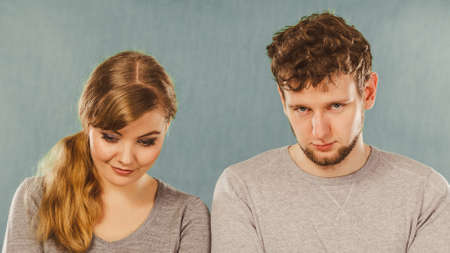 Happiness joy and fun. Young happy couple playing together. Attractive woman and handsome man having fun smiling and laughing.の写真素材