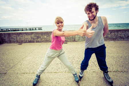 Outdoors activities sport and hobby. Exercises for healthy and strong body.. Friends stretch...