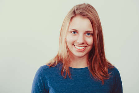 Attractive pretty young woman girl. Portrait of gorgeous female.の写真素材