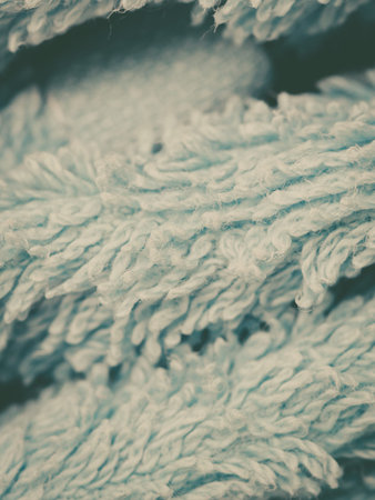 Detailed closeup of blue towel fabric surface. Patterns, textures and background concept.の写真素材