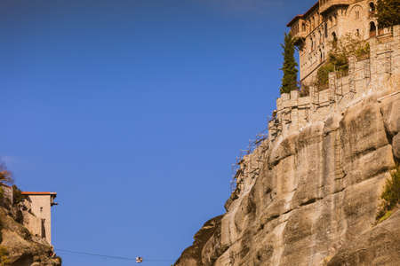 Monastery on cliff in Meteora, Thessaly Greece. Greek destinationsの写真素材