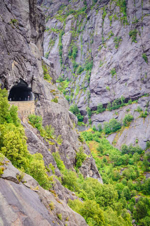 tunnel entrance at the norwegian mountains, Norway Scandinaviaの写真素材