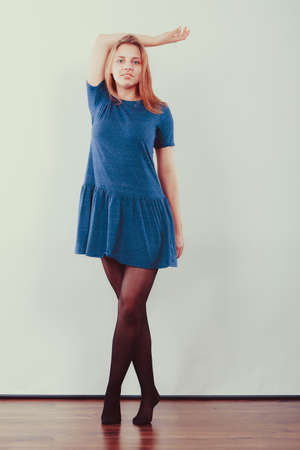 Attractive pretty young woman girl. Fashion gorgeous female.の写真素材