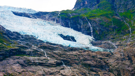 Boyabreen Glacier in Fjaerland area in Sogndal Municipality in Sogn og Fjordane county, Norway.
