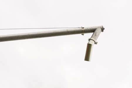 Detailed metal made pipe, crop pouring chute in agricultural machine. Harvesting objects.の写真素材